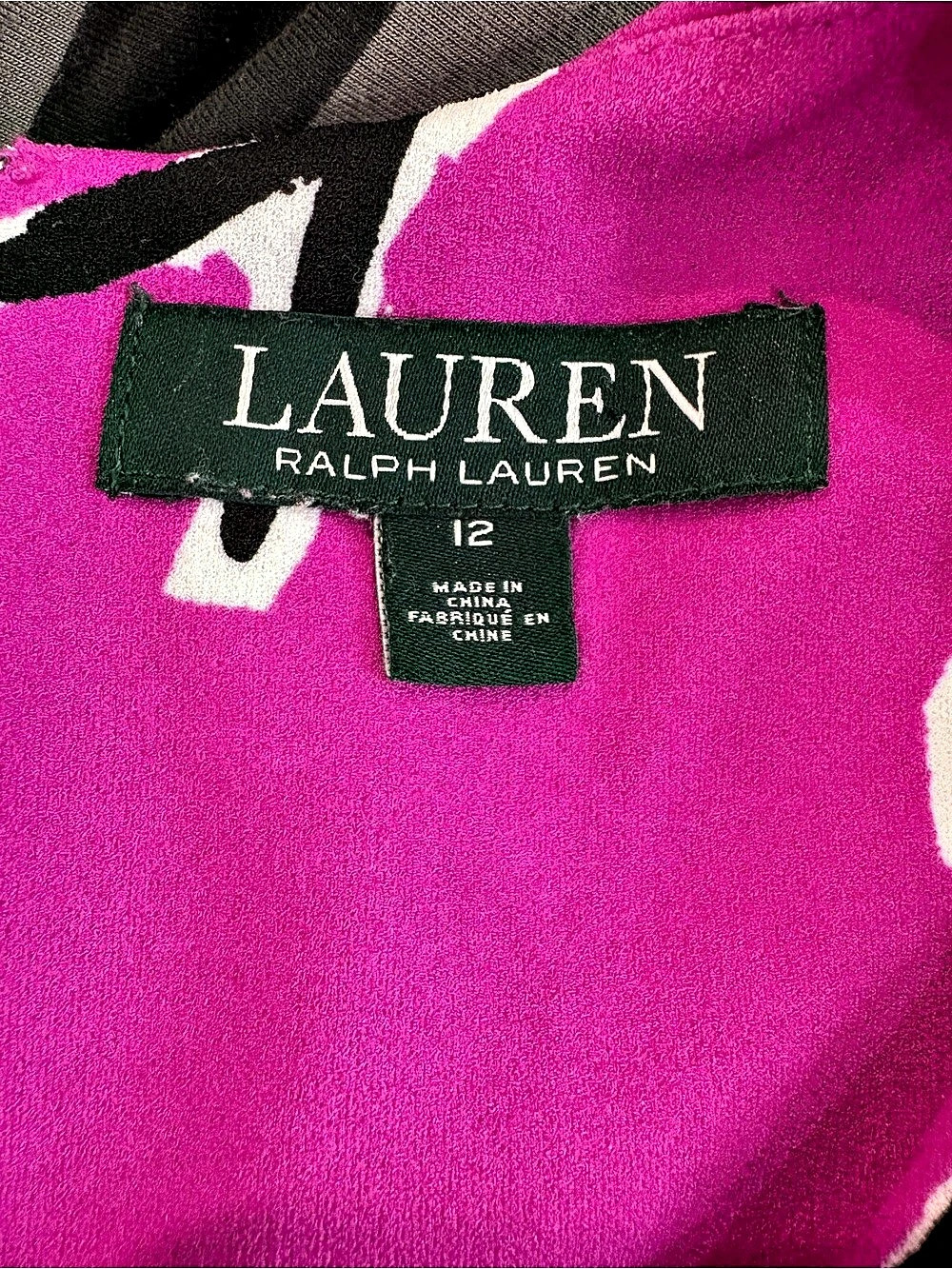 Lauren Ralph Lauren Floral Tank Top in Pink & Black Size 12 Like New - Picture 3 of 3